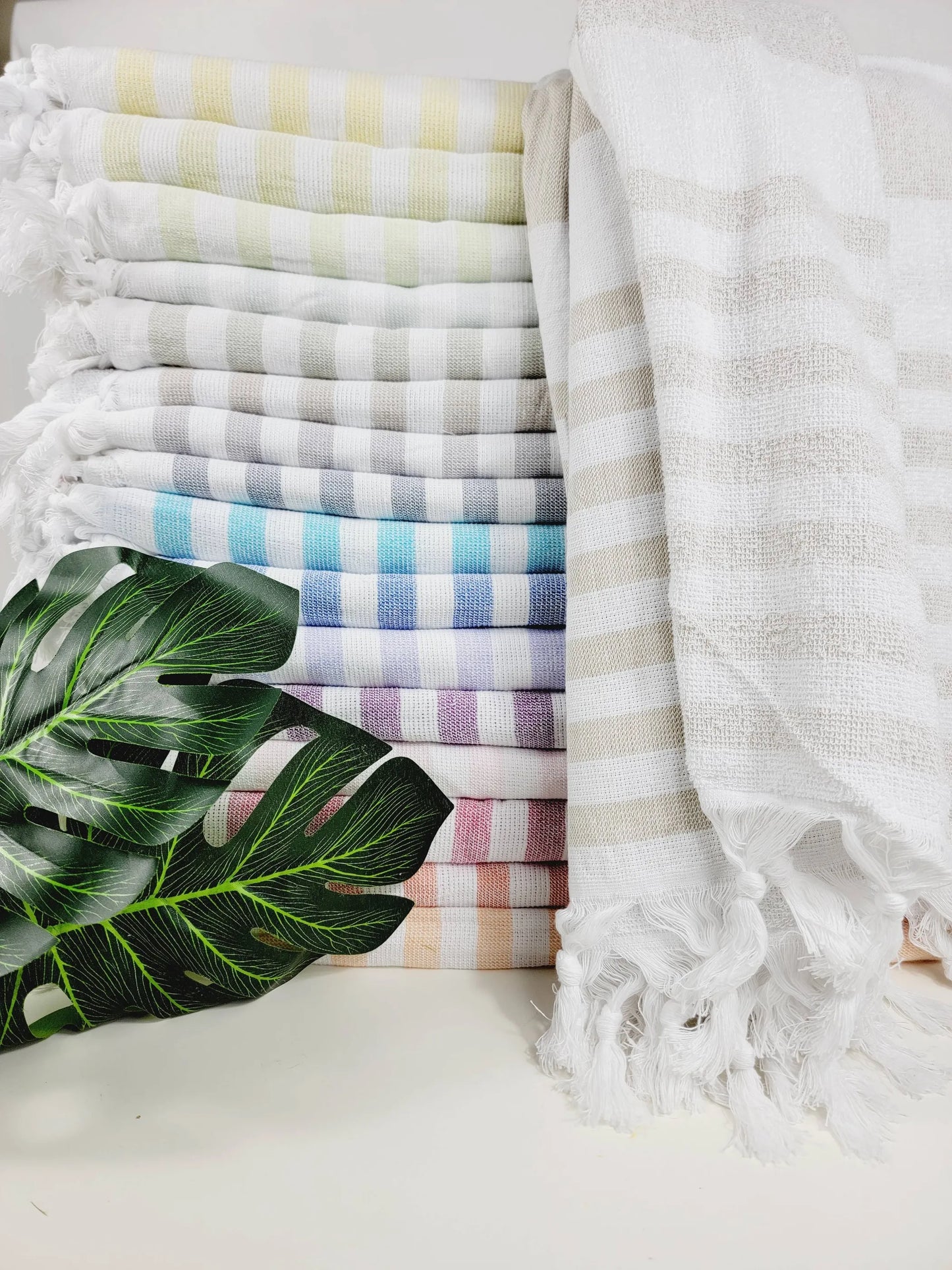 10 CABANA Onesided Terry Towel Set , Assorted sand Proof