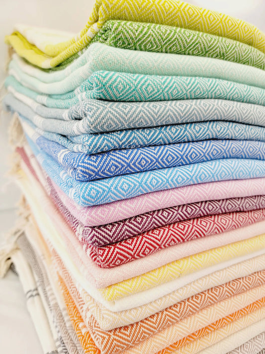 10 Turkish Towel set, Assorted sand free Towel - Diamond