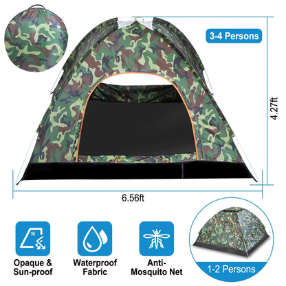 1/2 Person Instant Pop Up Dome Tent Waterproof Camping Tent
