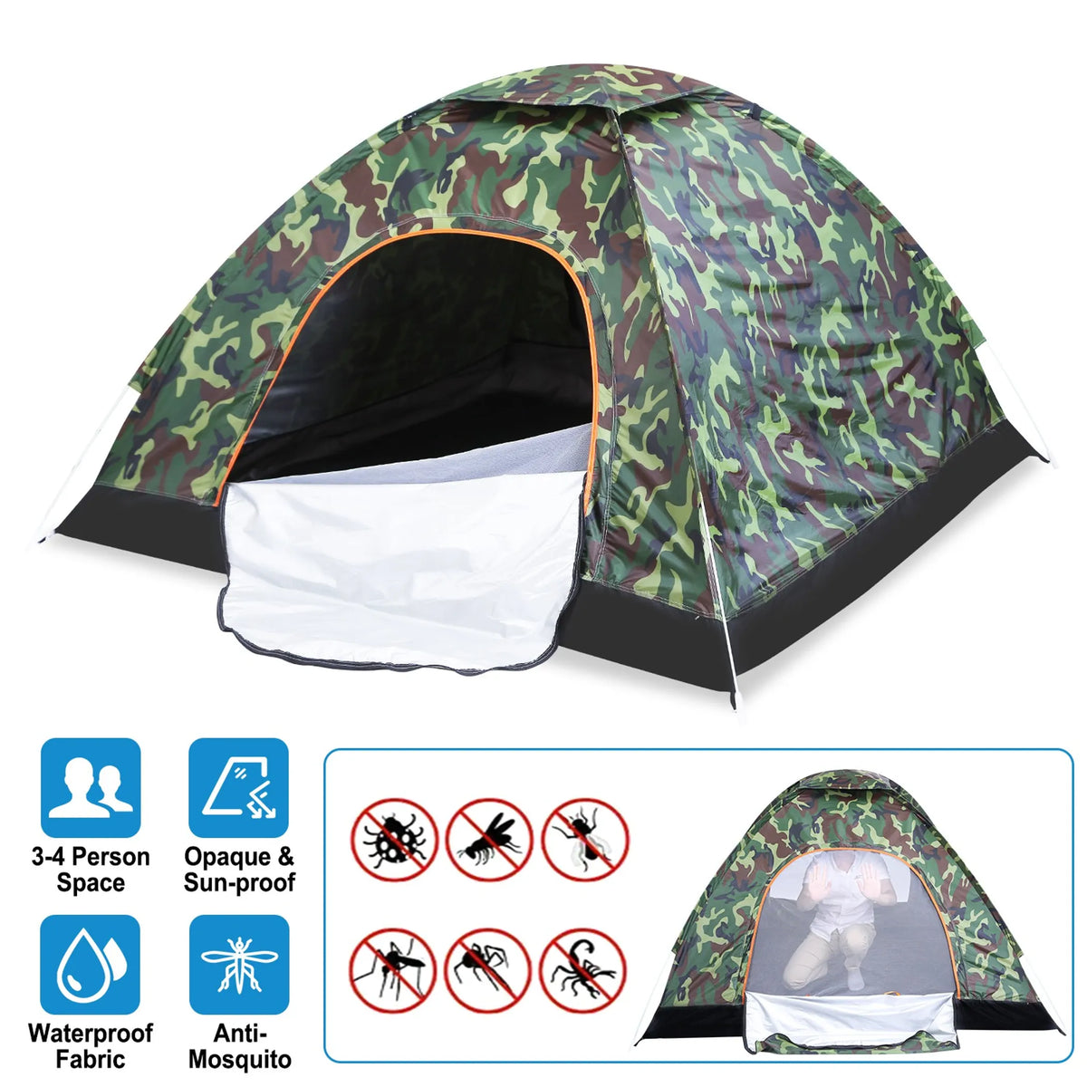 1/2 Person Instant Pop Up Dome Tent Waterproof Camping Tent