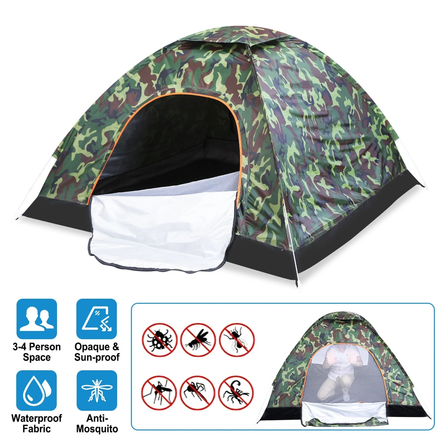 1/2 Person Instant Pop Up Dome Tent Waterproof Camping Tent