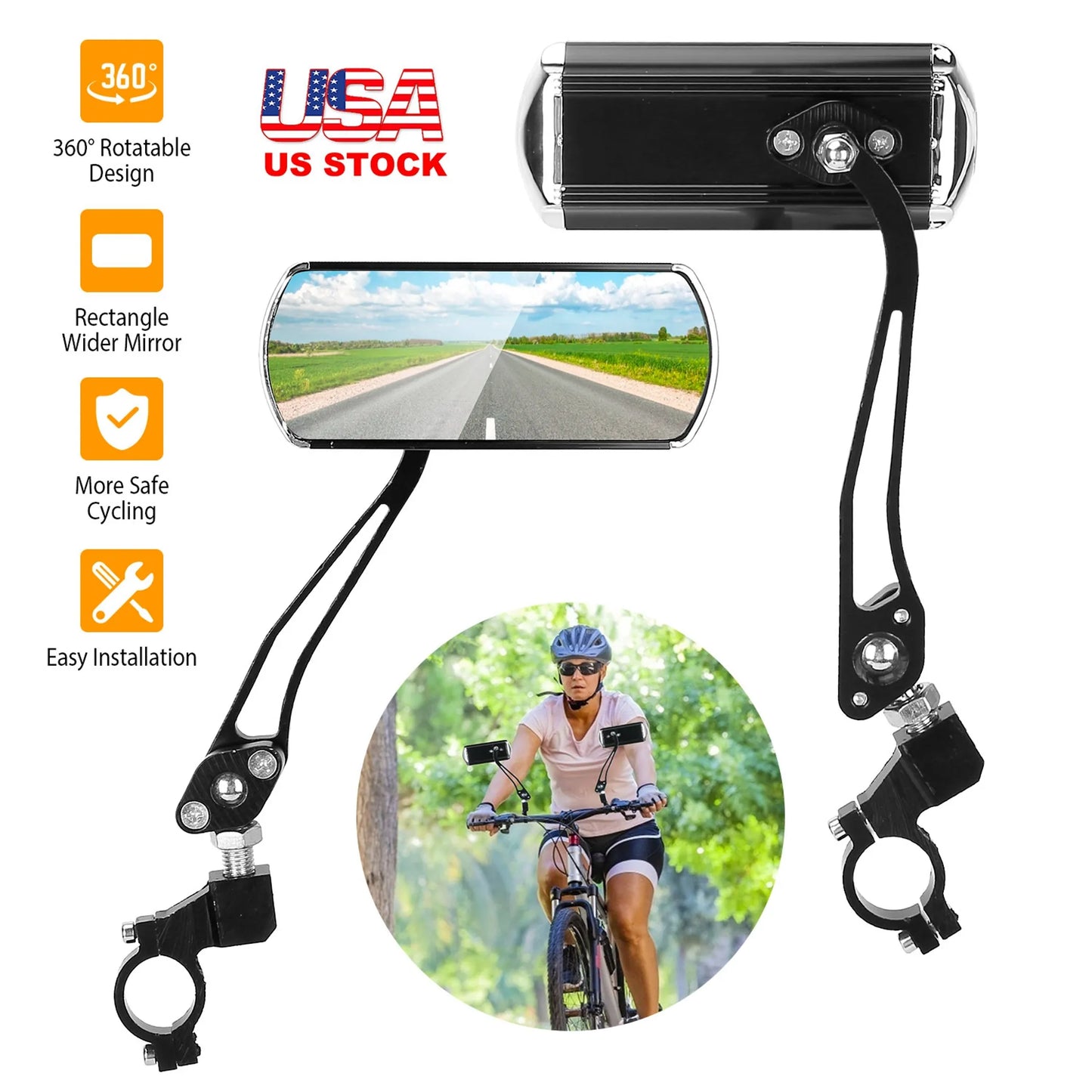 1 Pair Handlebar Bike Mirrors