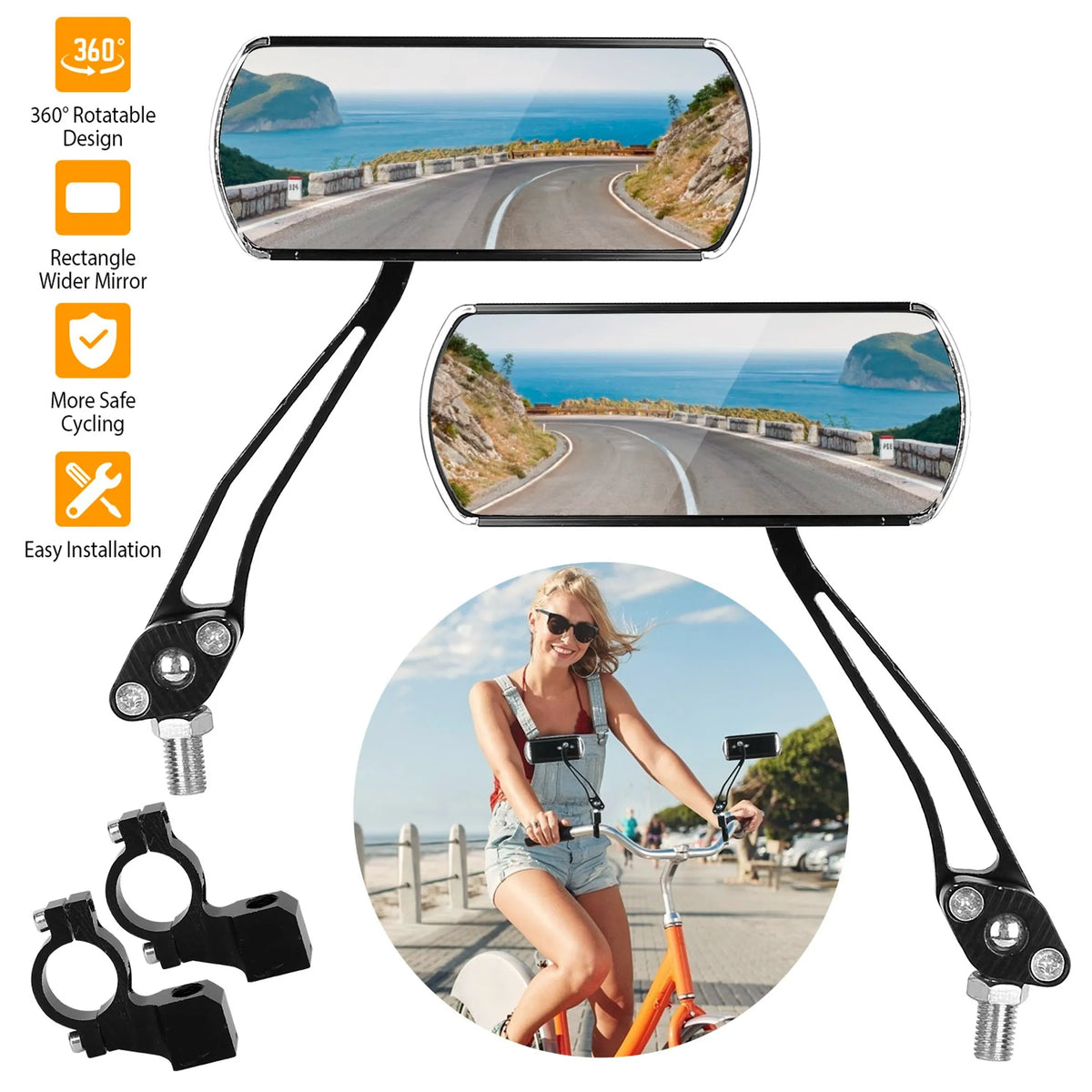 1 Pair Handlebar Bike Mirrors