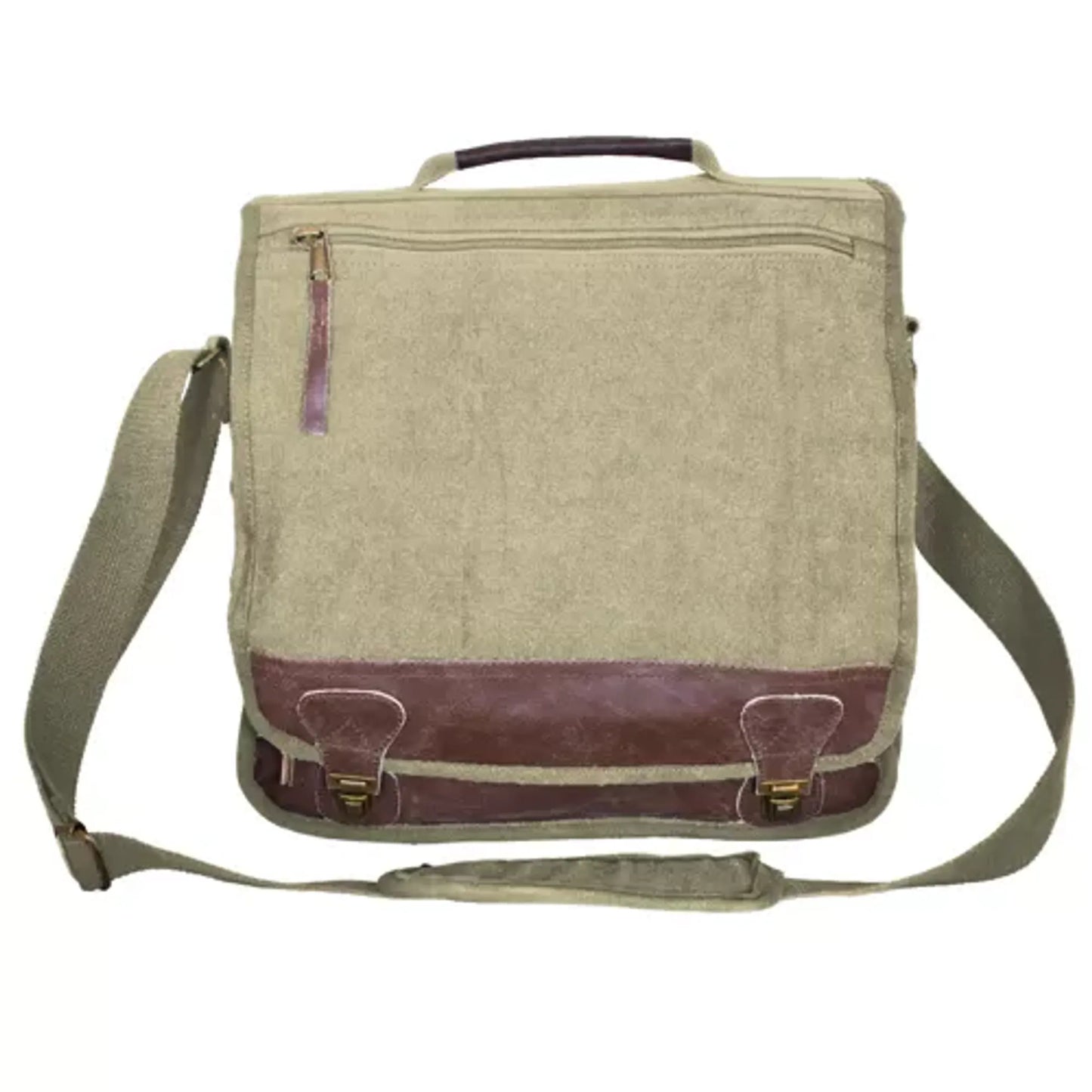 "Classic" Euro-Style Messenger Bag - Olive Drab